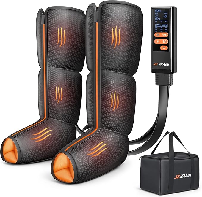 Leg Massager with Heat and Compression : Foot and Calf Massager for Circulation and Pain Relief, Sequential Compression Boots with 6 Modes, 9 Intensity, 3 Heat for Mom, Dad, Him, Her - Bloomnest