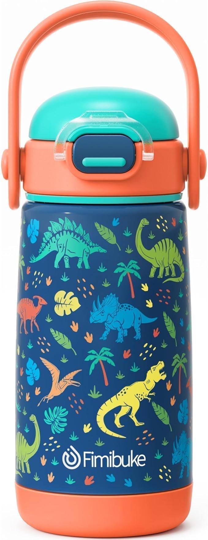 Fimibuke Kids Insulated Water Bottle with Straw Lid & Handle - 14oz BPA FREE 18/8 Stainless Steel Metal Tumbler Leak Proof Double Wall Vacuum Kids Cup Toddler Water Bottle for School Boys Girls - Bloomnest