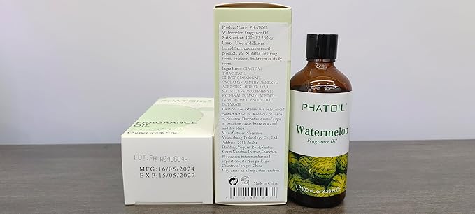PHATOIL 3.38FL.OZ Watermelon Fragrance Oils for Aromatherapy, Essential Oils for Diffusers for Home, Perfect for Diffuser, Yoga, Skin Care, DIY Candle and Soap Making - 100ml - Bloomnest