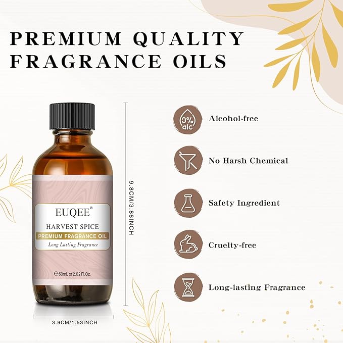 EUQEE Harvest Spice Fragrance Oil, Premium Fragrance Essential Oils for Soap Candle Making, Diffusers, DIY Bath Bombs - 2.02 Fl oz/ 60ml - Bloomnest