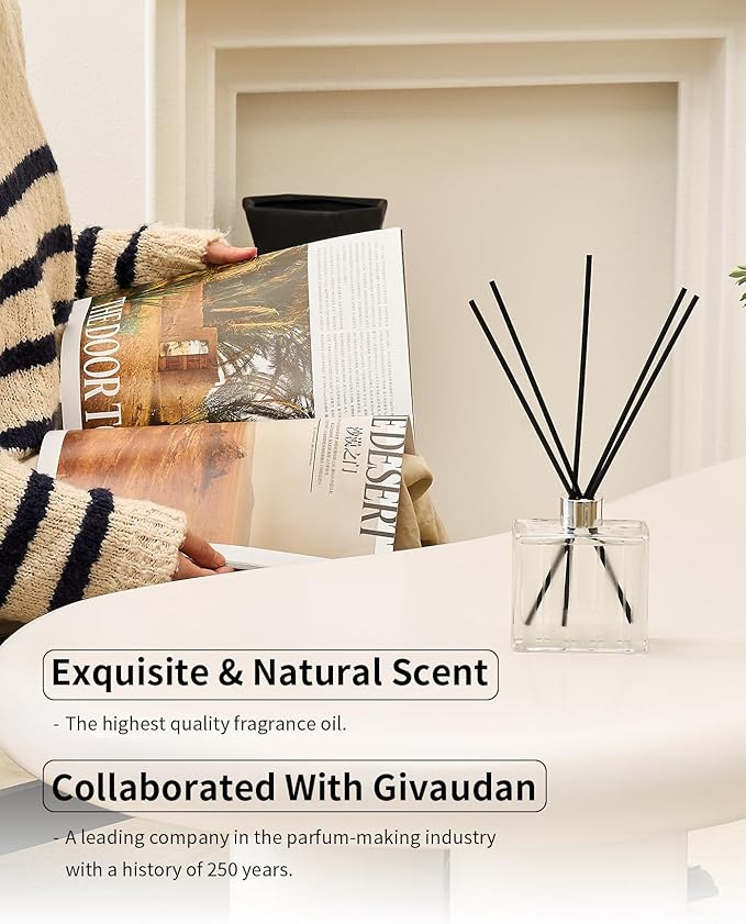 M&SENSE Reed Diffuser Set - 7.04oz Ocean Breeze Scent Diffusers with Sticks for Home, Oil Fragrance with Sticks, Shelf Decor for Bedroom Bathroom Office MSENSE