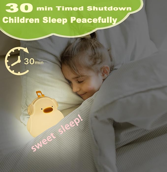 DREAMING MY DREAM Cute Duck Night Light,LED Squishy Novelty Duck Lamp,3 Level Dimmable Soft Silicone Nursery Nightlight,Night Light for Toddler Baby Kids Decor,Cool Gifts for Duck - Bloomnest