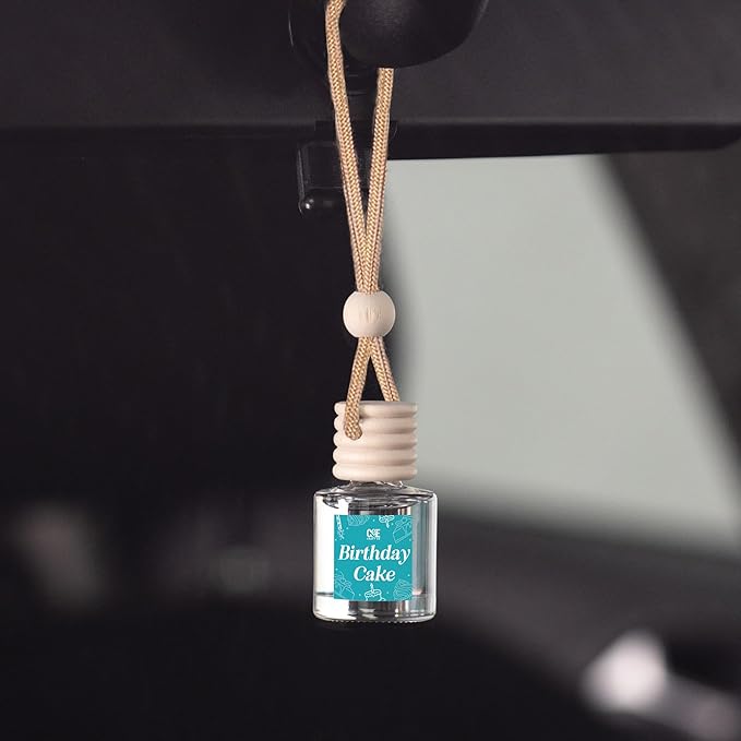 CANDECraftCo Car Air Hanging Fragrance Oil, Car Auto Freshener for Essential Oils, Scents Fragrance Aromatherapy Automobile Diffuser, Long Lasting (Birthday Cake) - Bloomnest