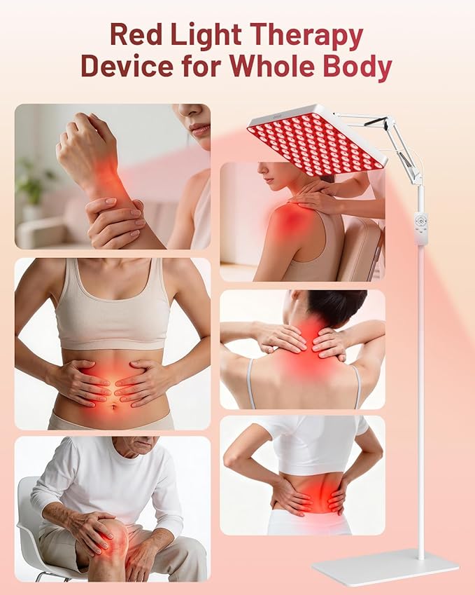 SUXIO Red Light Therapy for Face & Body, 165 Red LED Therapy Lamp, Red Light Therapy Panel with Remote, Deep 660nm - 820nm Near Infrared Light Therapy for Body SUXIO