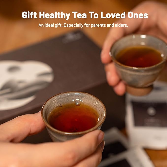 iTeaworld Chinese Dark Tea Sampler, Includes Aged Pu'erh, Liu Bao, Anhua, Hubei, 20 Packs with 20 Biodegradable Tea Bags,Perfect for Daily Relaxation, 3.5oz - Bloomnest