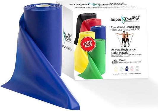 Resistance Band for Working Out - 8,16,24 Yard Resistance Bands Bulk Rolls - 10 Strengths in Light Medium and Heavy Exercise Bands - Latex Free Workout Bands Including iPhone App and e-Book - Bloomnest