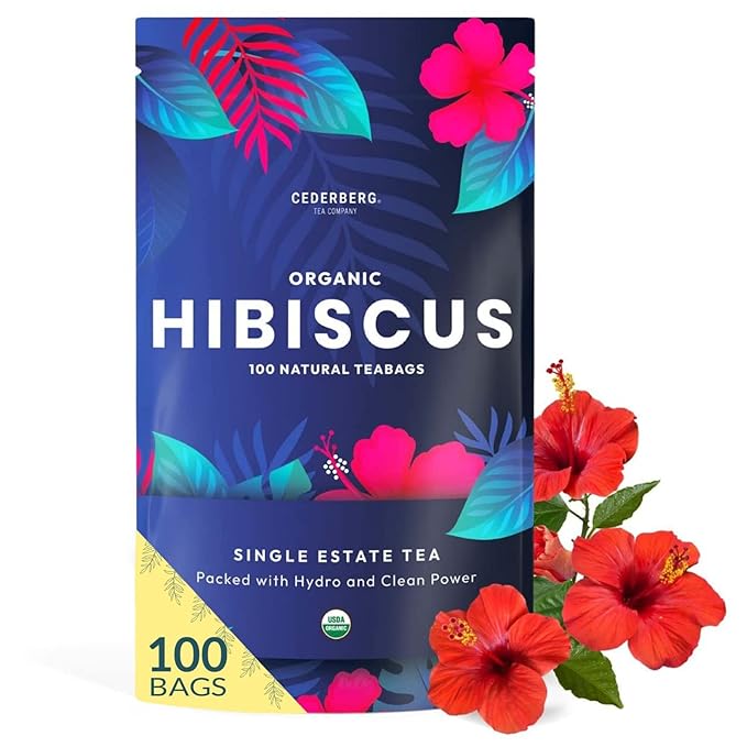 Organic Hibiscus Tea -100 Tea Bags | Organic Herbal Tea From Single Origin | Eco-Friendly Tea Bags | Non-GMO Caffeine Free Tea With Zero Sugar | Cederberg Tea Company - Bloomnest