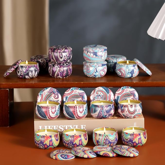kedtui Scented Candles Gift Set, 16 Pack Aromatherapy Candle, Natural Soy Wax Travel Tin Candles for Home Scented, Ideal for Christmas, Birthday, Thanksgiving, Valentines Day Gifts - Bloomnest