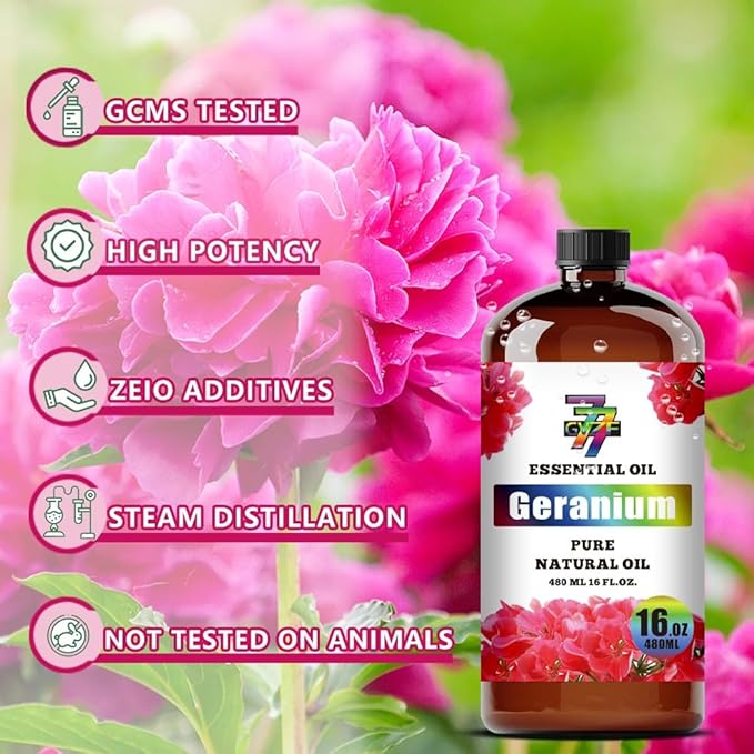 Geranium Essential Oil (16 oz / 480 ml) – Geranium Oils for diffusers, humidifiers, Home Baths, Cleaning Products, Yoga, DIY Soaps and DIY Scented Candles - Bloomnest