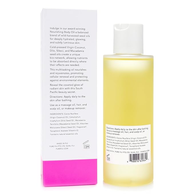 PURE FIJI Nourishing Exotic Coconut Body Oil, Guava (7.7 fl oz/230ml)