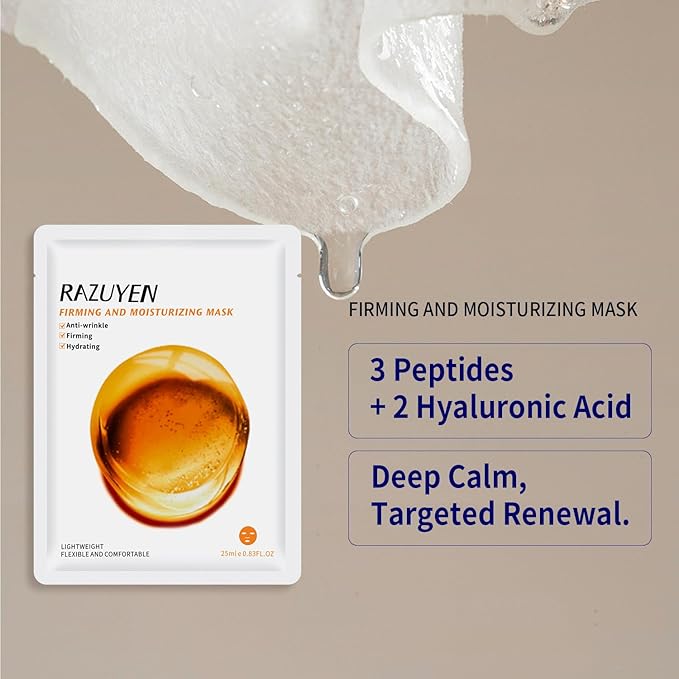 Face Sheet Masks, 9 Variety Packs, Peptide, Vitamin C & Panthenol B5, Antiaging, Brightening,Soothing Facial Skincare Gift Set for All Skin,Moisturizing Mask Set, Valentine's Day Gifts for Her - Bloomnest