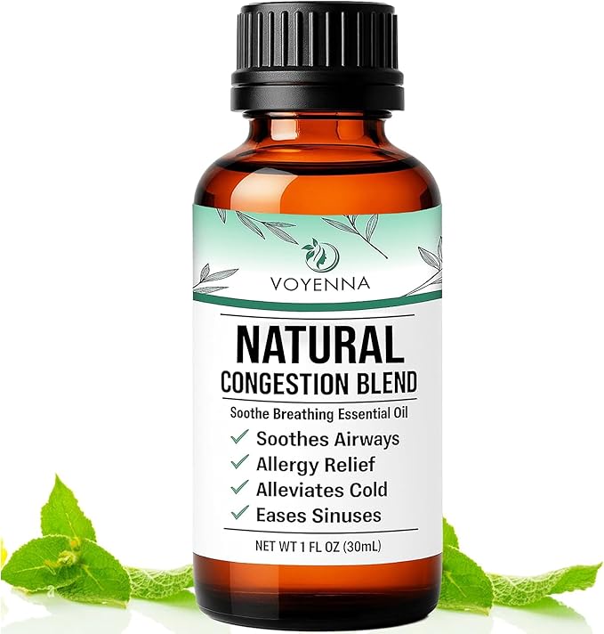 Essential Oil Breathe Blend for Diffuser, Humidifier, Aromatherapy & Rub with Peppermint & Eucalyptus Oils | for Headache, Allergy & Congestion - Bloomnest