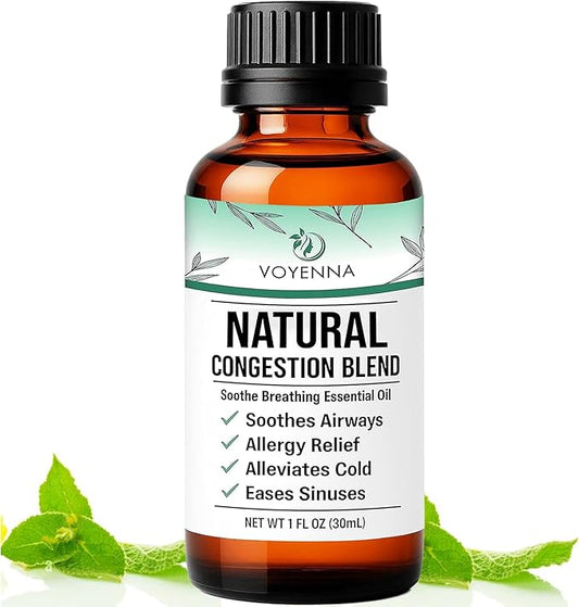 Essential Oil Breathe Blend for Diffuser, Humidifier, Aromatherapy & Rub with Peppermint & Eucalyptus Oils | for Headache, Allergy & Congestion - Bloomnest