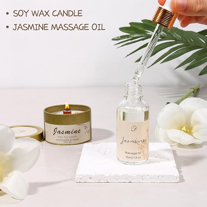 Spa Gifts for Women Valentines Day Gifts Jasmine Bath Gift Baskets Relaxing Self Care Gift for Mom Girlfriend Sister Wife Auntie Home Bath Care Package Thank You Birthday Gift Friendship