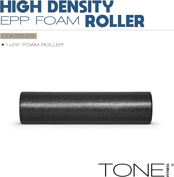 Tone Fitness High Density EPP Foam Exercise Foam Roller for Yoga, Pilates, Stretching, Massage, and Recovery | Multiple Sizes and Colors - Bloomnest