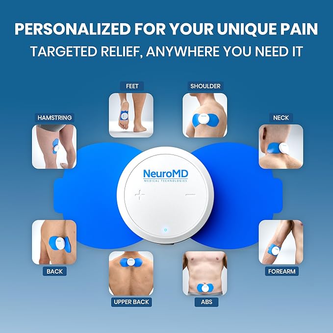 NeuroMD Wireless TENS Unit Muscle Stimulator for Pain Relief | TENS Machine with Electrode Pads | 5-Step Complete Relief Program with EMS Technology for Back Pain, Muscle Strengthening, and Sciatica - Bloomnest