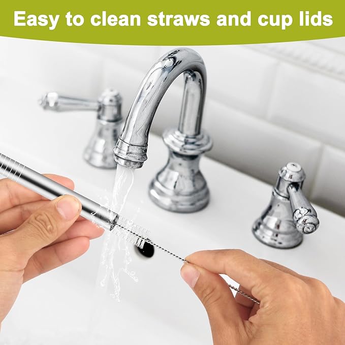 6Pcs Metal Straw Replacement Compatible With Owala FreeSip Sway 40oz Water Bottle, With 2 Straw Cleaner, Reusable Stainless Steel Straws for Owala Bloomnest
