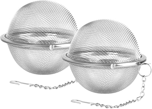 Fu Store 2pcs Stainless Steel Mesh Tea Ball 2.7 inches Tea Strainers Teas Infuser Strainer Filters for Teas - Bloomnest