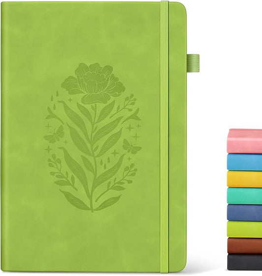 Lined Journal Notebook for Women, A5 Hardcover Leather Journals for Writing, 200 Pages Thick Travel Daily Journal, College Ruled Notebook for Work School, Note Taking, Business 5.75'' X 8.38'' Cyan - Bloomnest