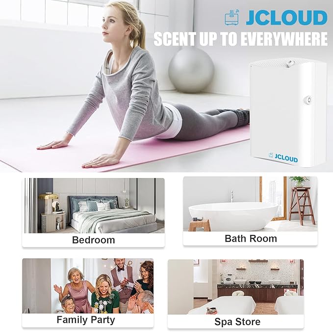 JCLOUD Smart Scent Air Machine Pro for Home, HVAC Scent Diffuser for Essential Oils 500ML with Cold Air Technology, Waterless Aromatherapy Diffuser Cover Up to 4500 Sq.Ft, White - Bloomnest