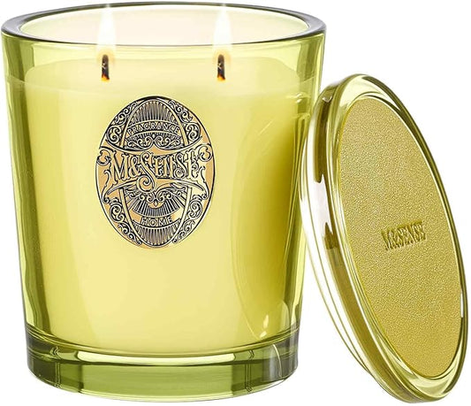 M&SENSE Large Two-Wick Soy Candle | White Tea Sage & Matcha Green | 19.8 oz, 120H Burn Time | Luxury Scented Candle for Relaxation, Gifting, Home Décor | Ideal for Bedroom, Office, Party Ambiance - Bloomnest