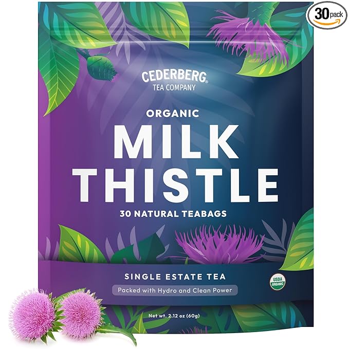 Cederberg Tea Company Organic Milk Thistle Tea — 30 Tea Bags | Organic Herbal Tea From Single Origin | Eco-Friendly Tea Bags | Non-GMO Caffeine Free Tea With Zero Sugar - Bloomnest