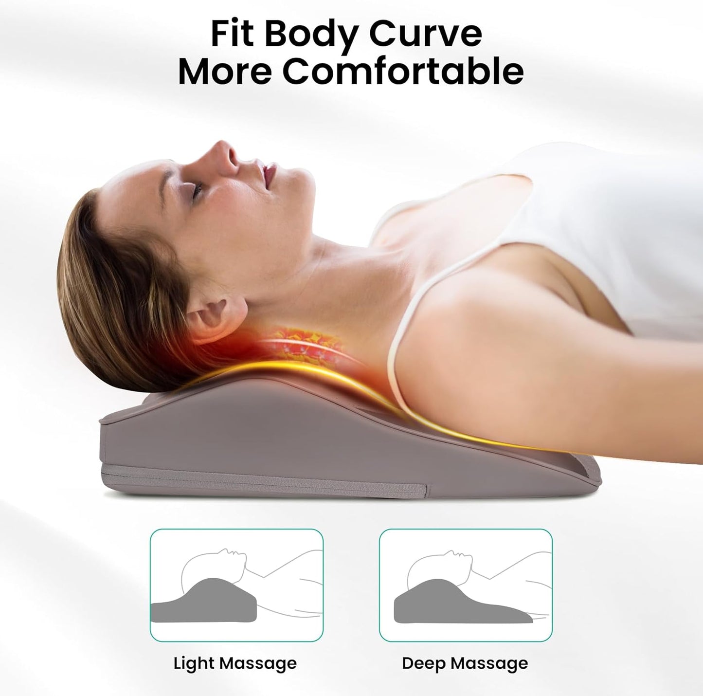 Snailax Back Massager for Back Pain Deep Tissue, Shiatsu Lower Back Neck Massager with Heat, 3D Kneading Massage Pillow for Neck Shoulder Legs, Gifts for Mom, Dad, Women (Beige)