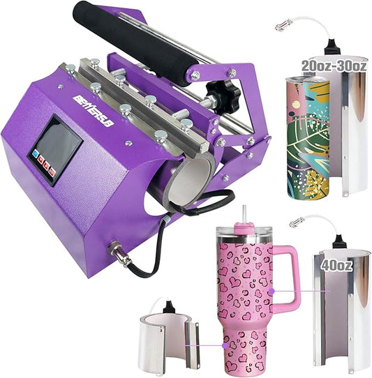 BetterSub 3in1 40 OZ Tumbler Mug Heat Press Machine 30 OZ 20 OZ 16 OZ Sublimation Straight Skinny Tumbler Mug,11 OZ 15 OZ 16 OZ Sublimation Mug Heat Transfer Purple - Bloomnest