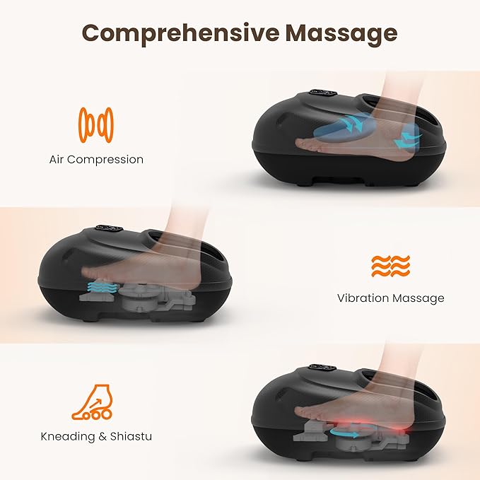CILI Foot Massager with Heat, 2025 Shiatsu Feet Massage Machine for Plantar Fasciitis Neuropathy Pain Relief, Remote Control Heated Foot Warmer Massager Size 13, Gifts/Presents for Mom, Dad - Bloomnest