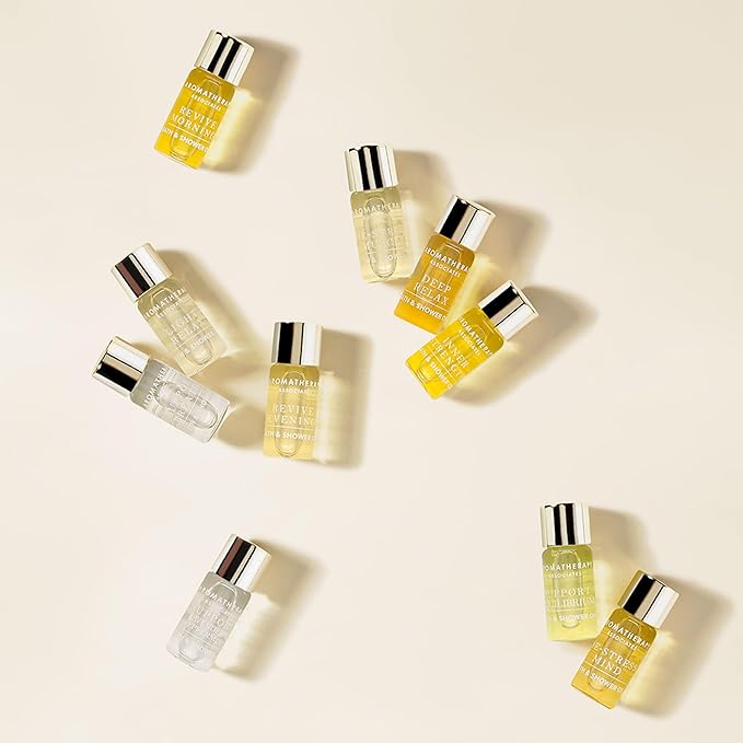 Aromatherapy Associates Essential Oil Blends – Luxury Shower and Body Oils for Dry Skin, Daily Aromatherapy Care for Men & Women, 10-Pack (0.10 fl oz Each) in Decorative Gift Box - Bloomnest
