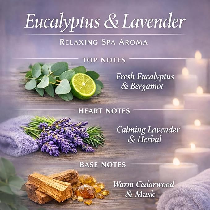 Eucalyptus & Lavender Essential Oil Reed Diffuser - 3.34 Fl Oz, Luxury Hotel Collection Diffuser Oil Inspired by Ritz Carlton for Home&Office, Bedroom/Living Room Shelf Decor,Non-Toxic & Gift Ready - Bloomnest