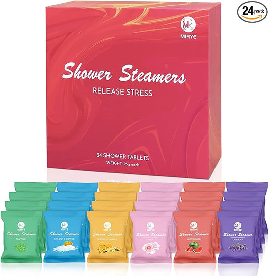 Shower Steamers Aromatherapy Birthday Gifts for Women Men, 24-Pack Stress Relief Organic Shower Bombs with Essential Oil, Stocking Stuffers White Elephant Christmas Gifts for Mom Wife Friends - Bloomnest