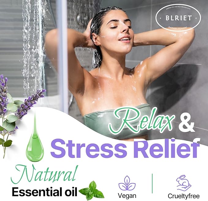 Shower Steamers Aromatherapy BLRIET 8 Pack Gifts for Women, Birthday Christmas White Elephant Gifts Stocking Stuffers for Adults Her Mom Him Home Spa Gym Natural Essential Oil Self Care Relaxation - Bloomnest