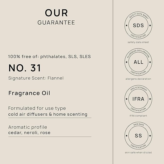 VINEVIDA [32 Fl Oz] Flannel Fragrance Oil for Cold Air Diffusers, Essential Oils for Diffuser Oil Refill & Air Freshener Room Spray - Bloomnest