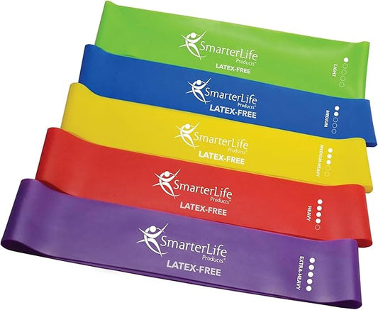 SmarterLife Resistance Bands for Working Out, Latex-Free Exercise Bands for Women, Men, 5 Extra Wide Workout Bands for Weight Loss, Home Gym, Booty Bands, Physical Therapy Bands, Workout Guide - Bloomnest