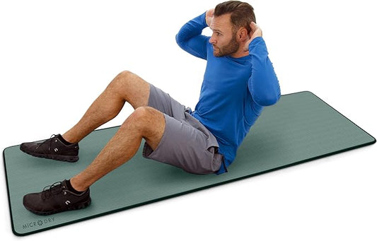 MICRODRY Multi-Purpose Fitness Mat, Cushioned & Non-Slip Foam for Yoga, Pilates, HIIT, Skid-Resistant and Tear-Resistant, 24"x72" with Carry Strap - Bloomnest