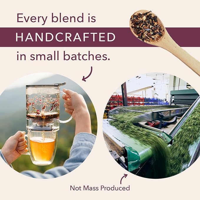 Herbal Tea Sampler – 5 Caffeine-Free Loose Leaf Blends for Sleep and Relaxation, Fruity and Dessert-Inspired Flavors, 75 to 100 Cups – Handcrafted in USA – Plum Deluxe - Bloomnest