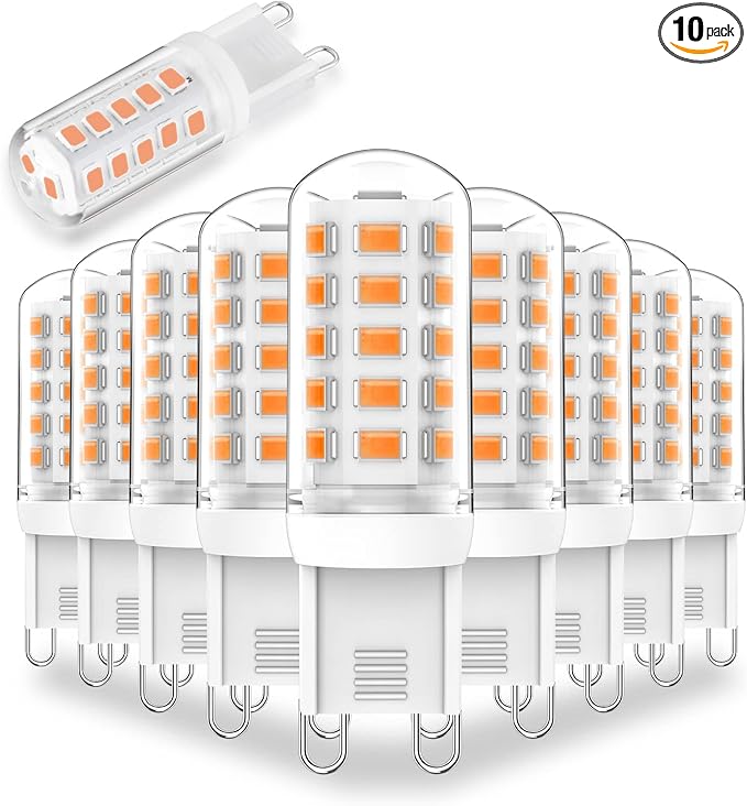 G9 LED Bulb 3W,Dimmable Soft Warm White 2700K, 350LM LED Light Bulb, T4 30W 25W 20W Halogen Replacement G9 Bi Pin Base for Chandelier Lighting,No-Flicker,10-Pack - Bloomnest