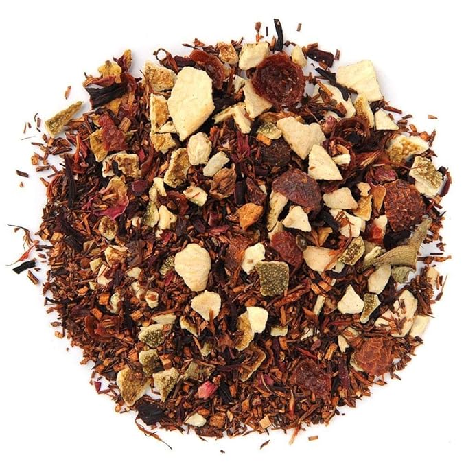 Organic Positively Tea Company, Blood Orange Vanilla Rooibos Tea, Loose Leaf, 4 Ounce - Bloomnest