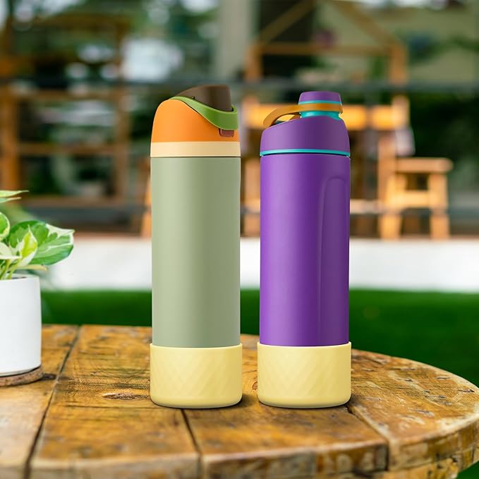 2PCS Silicone Water Bottle Boot for Owala 24oz 32oz 40oz, Anti-Slip Protective Sleeve Bottom Bumper Protector for FreeSip, Twist, and Flip Stainless Steel Water Bottles Alwenid