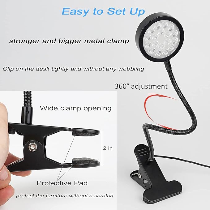 Red Light Therapy for Face and Body, 18 LEDs 660nm Red and 850nm Near Infrared LED Red Light Therapy Light with Angle Adjustable and Clip, Suitable for Body at Home Skin Care Pain Relief U4GLORY
