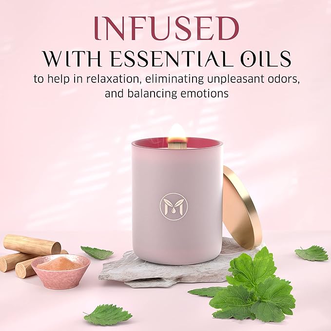 MyrrhUSA Sandalwood Patchouli Scented Candle – 15 oz Natural Soy Wax with Crackling Wooden Wick & Essential Oils, 80 Hour Burn, Luxury Aromatherapy Candle for Relaxation, Home Décor & Gift Purpose - Bloomnest
