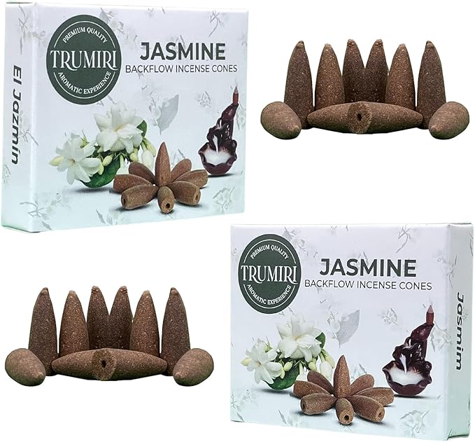 TRUMIRI Jasmine Backflow Incense Cones - 20 Cones, Pack of 2 TRUMIRI
