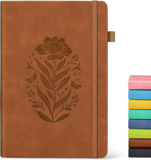Lined Journal Notebook for Men Women, A5 Brown Leather Journals for Writing, 200 Pages College Ruled Journal Notebook, Travel Daily Journal Notebook for Work School, Note Taking 5.75'' X 8.38'' - Bloomnest
