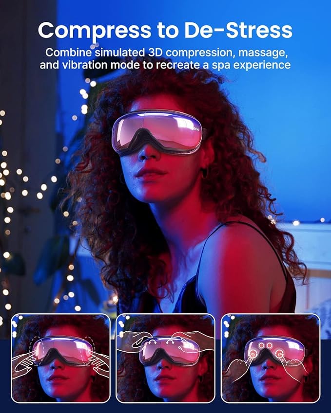 RENPHO Eyeris 1 Eye Massager with Heat, Christmas Birthday Gifts for Women Men Mom Dad Her Him, FSA Eligible HSA Eye Mask for Migraine, Smart Sleep Mask for Dry Eyes Relax, Reduce Strain - Bloomnest