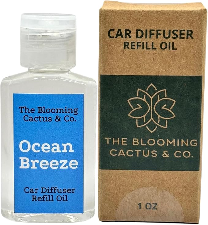 Car Air Freshener Hanging, Essential Oil Diffuser for Cars 1 OZ, Cute Car Accessories, C ar Air Freshener Refill, Long-Lasting Fragrance Refill, Car Diffuser Refill Made in USA | Ocean Breeze - Bloomnest