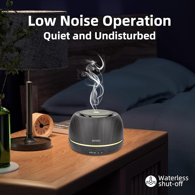 300ML Essential Oil Diffuser,Ultrasonic Aromatherapy Diffuser, 7-Color Gradient Lights, Remote Control, 8 Hours Run Time, Suitable for Home,Office - Bloomnest