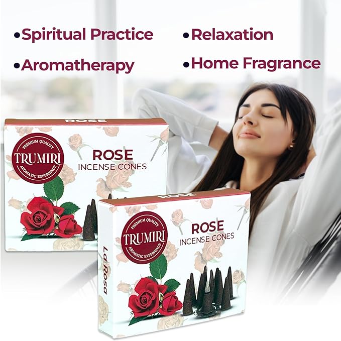 Rose Total 20 Cone Incense - Dual Pack of 10 TRUMIRI
