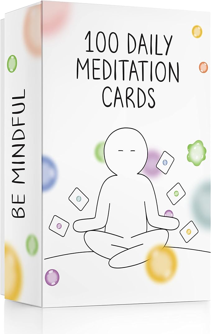 BEST 100 Daily Meditation Cards | Anxiety Relief Item for Relaxation | Self Care Kit for Stress Relief | Perfect Mindfulness Gift For Teens & Adults | Advance Beyond Positive Affirmations - Bloomnest