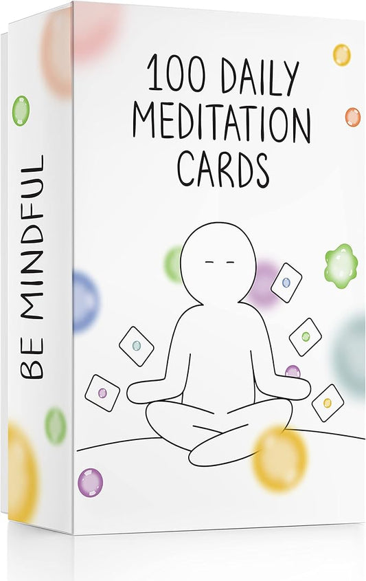 BEST 100 Daily Meditation Cards | Anxiety Relief Item for Relaxation | Self Care Kit for Stress Relief | Perfect Mindfulness Gift For Teens & Adults | Advance Beyond Positive Affirmations - Bloomnest